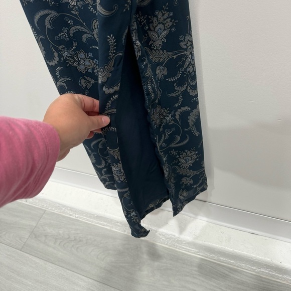 Old Navy Y2K Floral Cami Long Dress Blue Size 4 Double Slits Midi Maxi - Picture 3 of 7